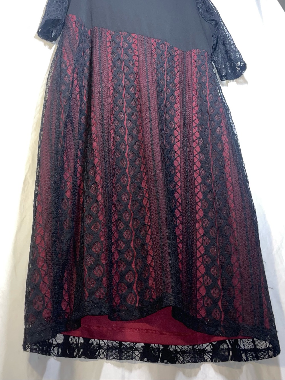 Kiyonna Red & Black Lace A-line Dress Size 2X Women's - Picture 6 of 15